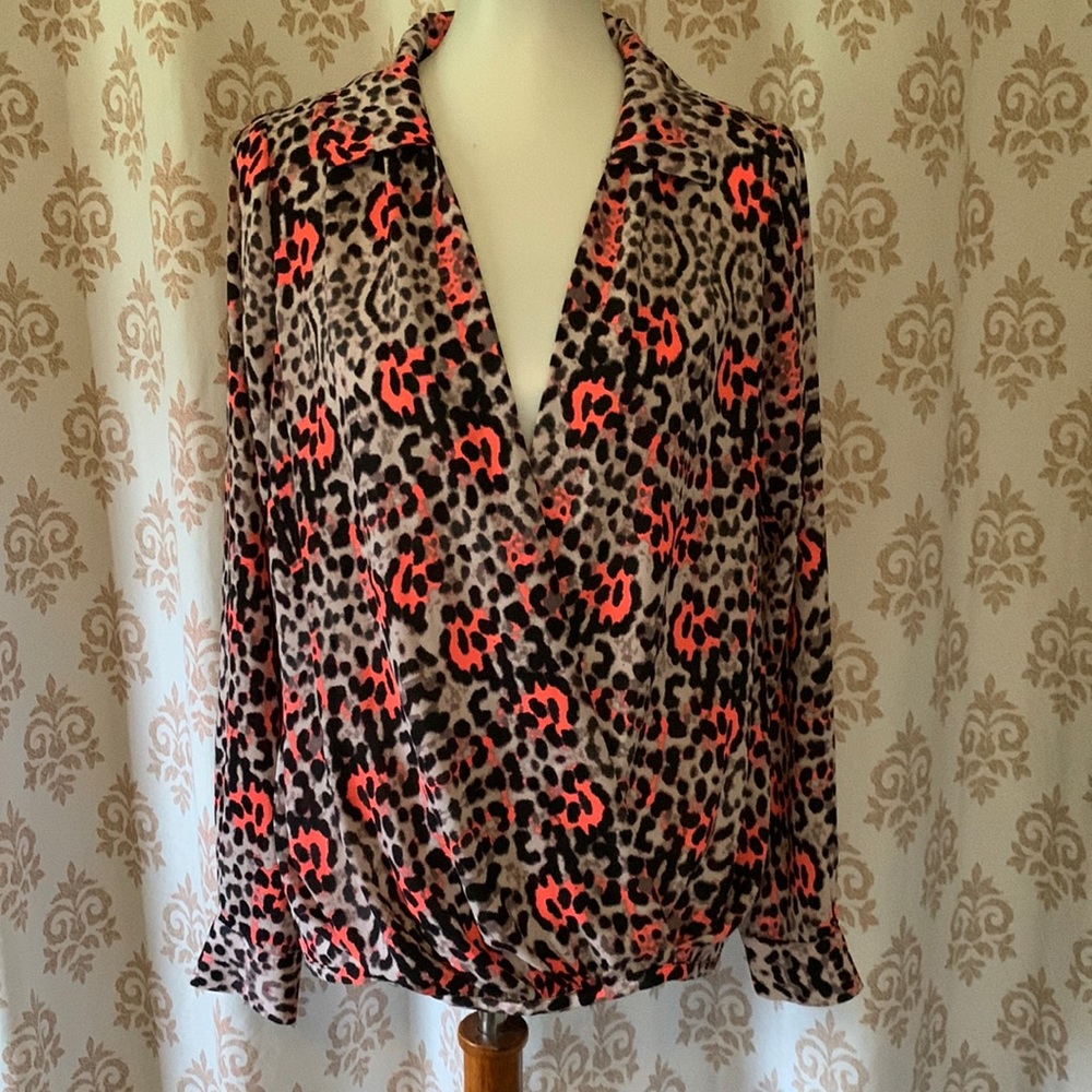 Yoana Baraschi animal print wrap style shirt M
